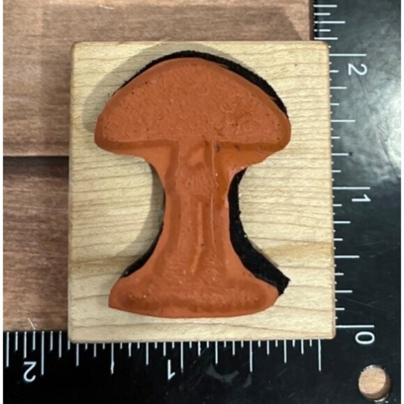 HTF All About Paper LLC 2003 Mushroom Rubber Stamp Wood Mounted Craft Supply - Picture 2 of 7